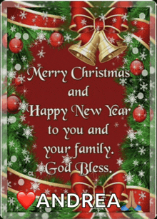 merry christmas and happy new year to you and your family