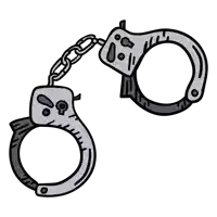 a pair of handcuffs with a chain around them