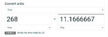 a computer screen shows a formula to divide the time value by 24 hours