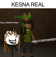 a cartoon of a girl with a crown on her head and the words kesna real