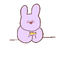 a purple rabbit is sitting on a white surface holding a yellow star .