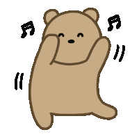 a cartoon of a teddy bear with music notes behind him