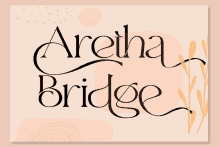 a sign that says aretha bridge with a pink background