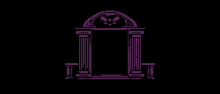 a pixel art of a door with columns on a black background