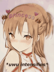 a picture of a girl with the word princess written on her head