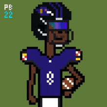 a pixel art of a football player with the number 8