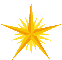 a yellow star on a white background with a few pointed edges