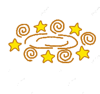 a circle with swirls and stars around it