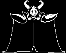 a pixel art of a monster with horns and a crown on its head .