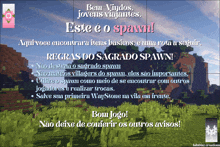 an advertisement for a game called este e o spawn in a foreign language