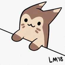 a drawing of a cat with the year lm18