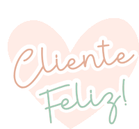 a heart with the words cliente feliz written inside of it