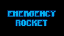 a neon sign that says emergency rocket in blue