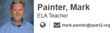 a picture of painter mark ela teacher and his email