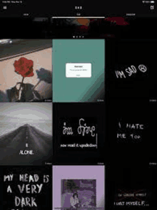 a screenshot of a app called i 'm sad on a tablet .