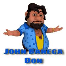 a cartoon character with the name john banega don on the bottom