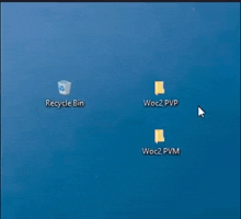 a computer screen shows a recycle bin icon and an open empty recycle bin option