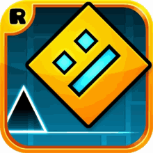 an app icon for a game called geometry dash with a square and triangle