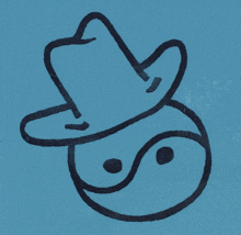 a drawing of a person with a hat on