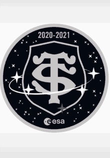 a black circle with a shield and the year 2020-2021