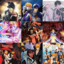 a collage of anime shows including one piece and fullmetal alchemist