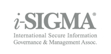 a logo for i-sigma international secure information governance and management association