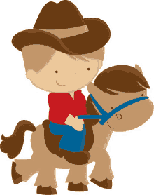 a boy in a cowboy hat is riding on the back of a horse