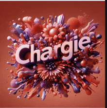 the word chargie is on a red background