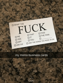 a business card that says what the fuck