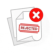 a piece of paper with the word rejected stamped on it