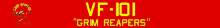 a red background with the words vf-101 grim reapers on it