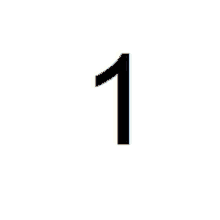 the number 1 is shown on a white background