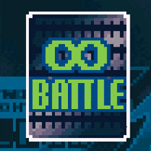 a pixel art poster that says 00 battle on it