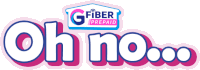 a logo for gfiber prepaid says oh no