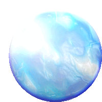 a blue sphere with a white border and a white background