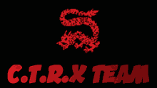 a logo for c.t.r.x team with a dragon on it