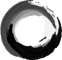 a black and white circle on a white background .