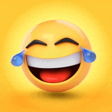 a smiley face with tears coming out of it 's eyes
