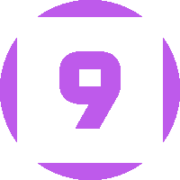 a purple circle with the number 9 inside