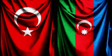 the flags of turkey and azerbaijan are displayed together