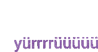 a white background with purple text that says yürrruuüüü