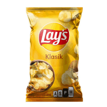 a bag of lays chips has a bowl of chips on the front