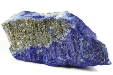 a large piece of blue rock with a gray crust