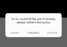 a notification on a phone that says error content the user is locked