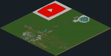 an isometric map of a video game with a youtube logo in the middle