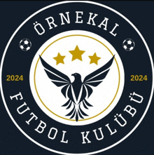 a logo for ornekal futbol kulubu with a bird and three stars in a circle