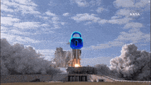 a rocket is being launched with a padlock in the background