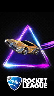 a poster for the rocket league game with a car on it