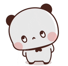 a cartoon drawing of a panda bear with a heart on its chest