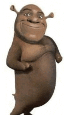 shrek is a cartoon character with a big belly and a big smile .